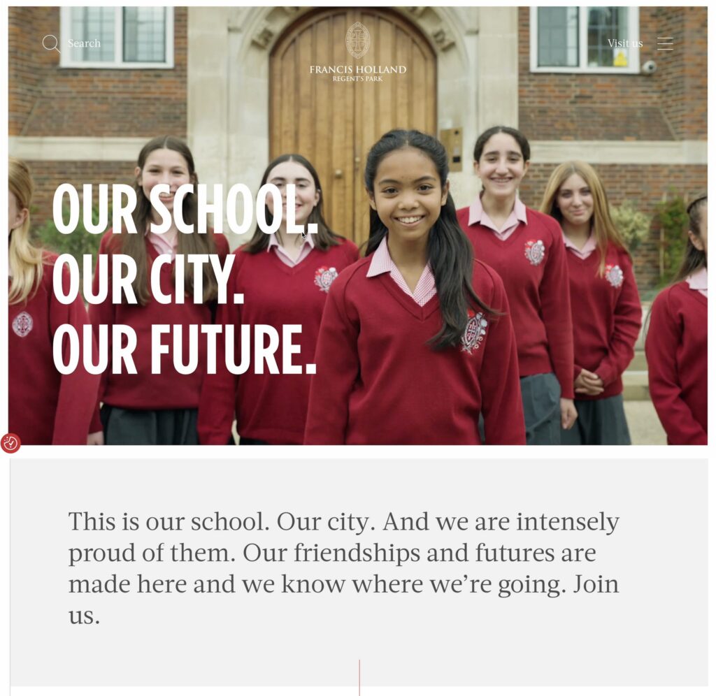 Tone of voice & web content for Francis Holland School